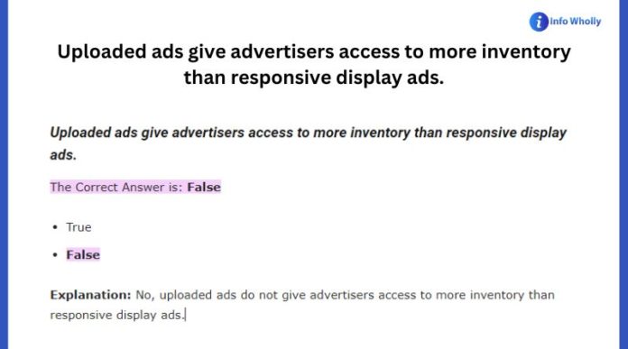 Uploaded ads give advertisers access to more inventory than responsive display ads.