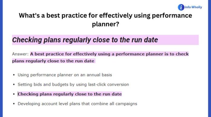 What's a best practice for effectively using performance planner