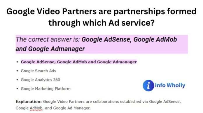 Google Video Partners are partnerships formed through which Ad service?