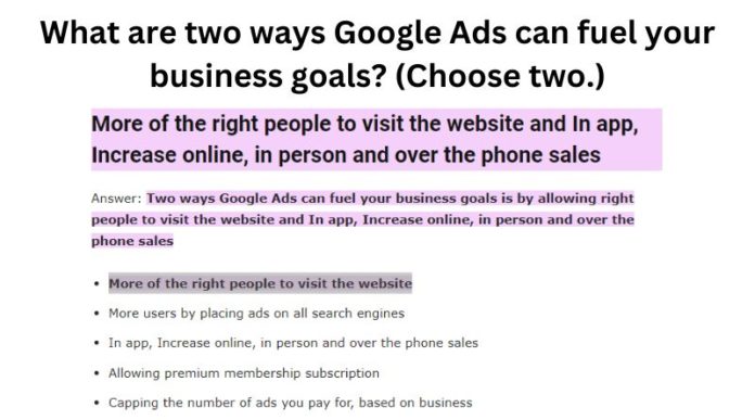 What are two ways Google Ads can fuel your business goals? (Choose two.)