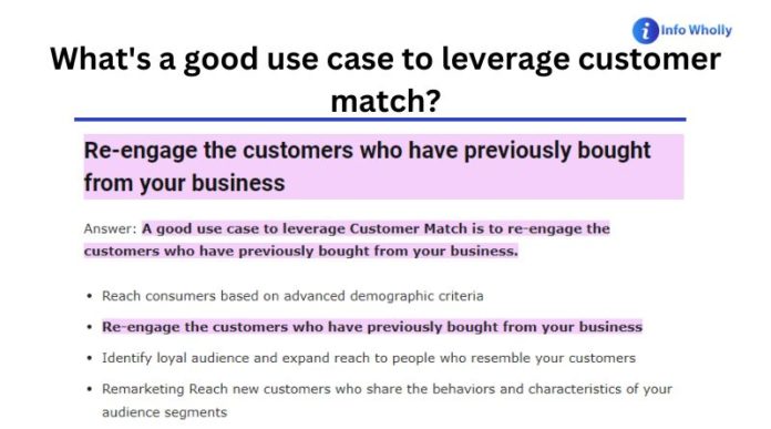 What's a good use case to leverage customer match?