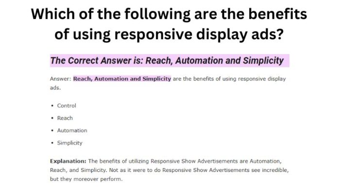Which of the following are the benefits of using responsive display ads