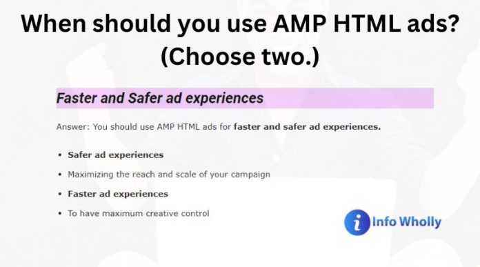 When should you use AMP HTML ads (Choose two.)